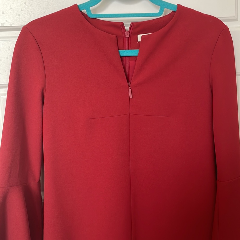 Deep Red Tibi Work Dress - Perfect for Spring - Picture 3 of 14